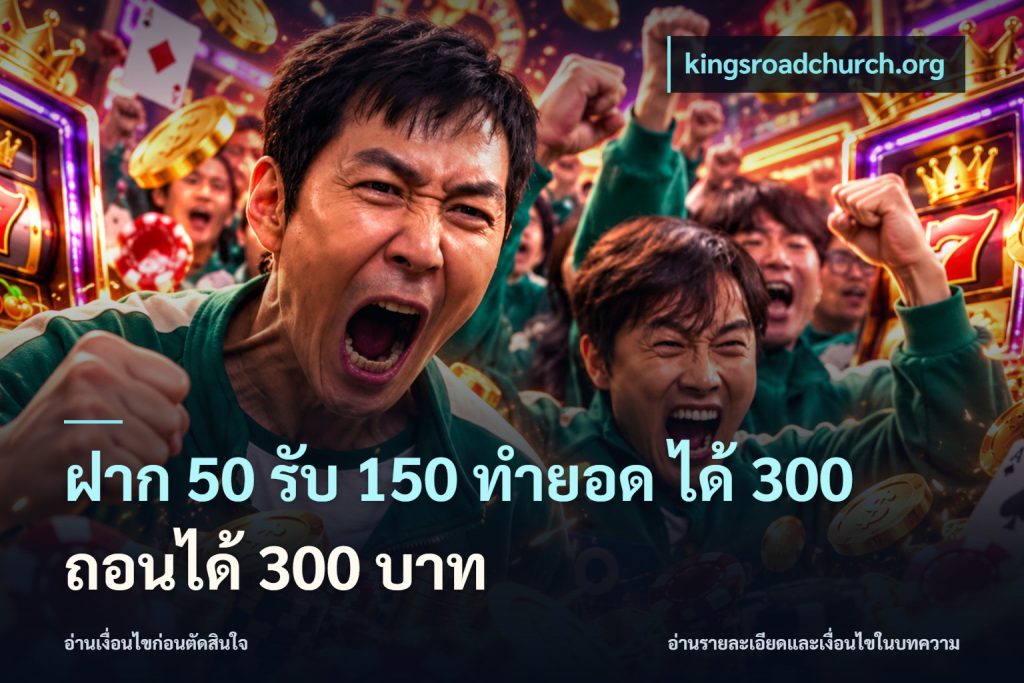 ฝาก 50 รับ 150 ทํายอด ได้ 300 ถอนได้ 300 บาท