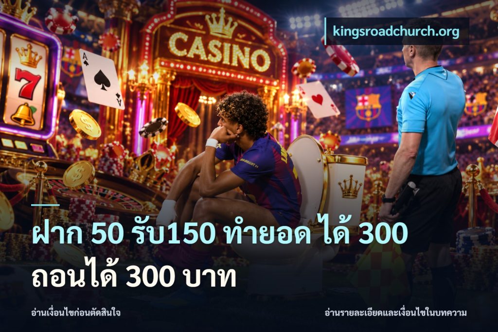 ฝาก 50 รับ150 ทำยอด ได้ 300 ถอนได้ 300 บาท
