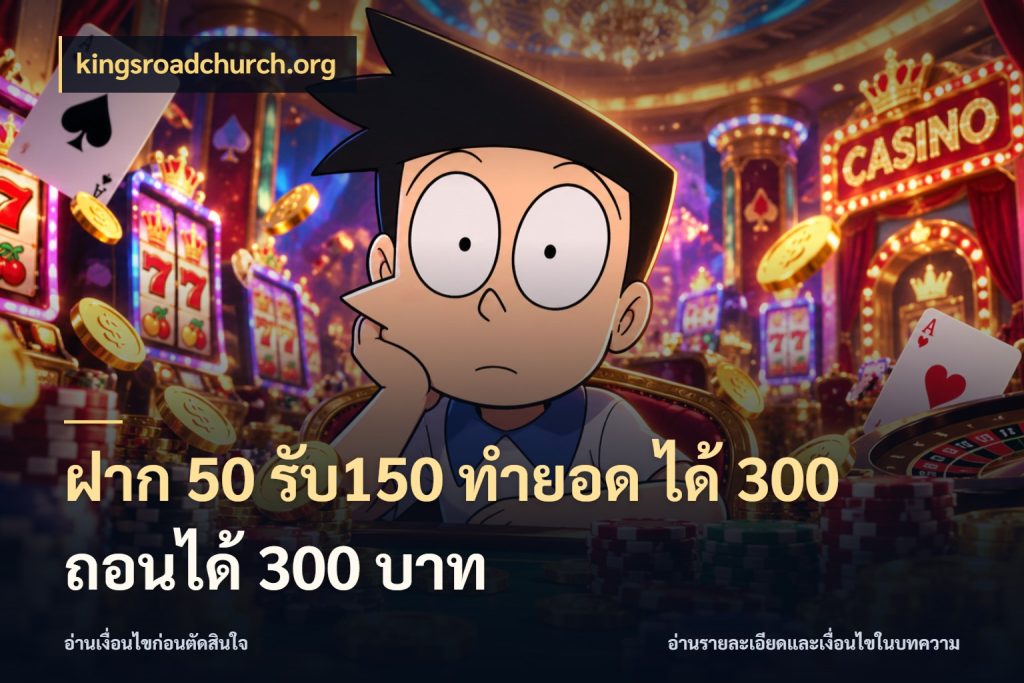 ฝาก 50 รับ150 ทำยอด ได้ 300 ถอนได้ 300 บาท จับประเด็นยอดรับก่อนเลือกความสนุก ในมุม kingsroadchurch.org