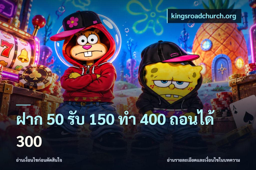 ฝาก 50 รับ 150 ทํา 400 ถอนได้ 300