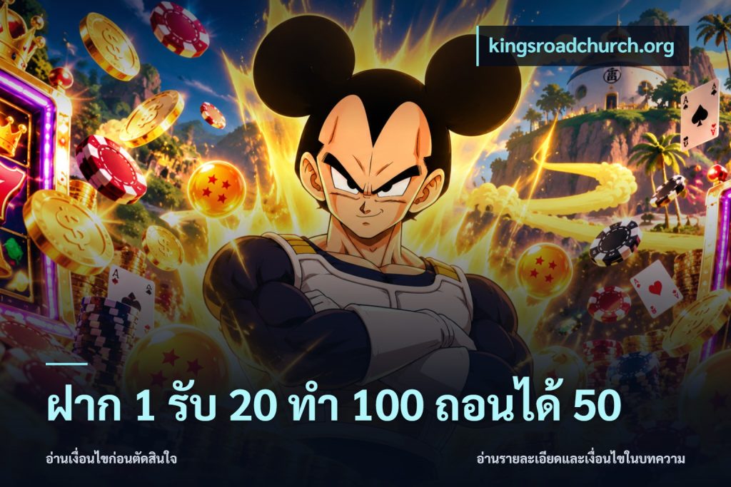 ฝาก 1 รับ 20 ทำ 100 ถอนได้ 50